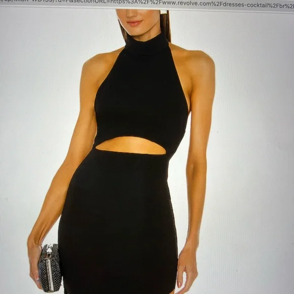 misha cut out dress Misha Blue Knit Cutout Midi Dress Size 4 Mine & Yours